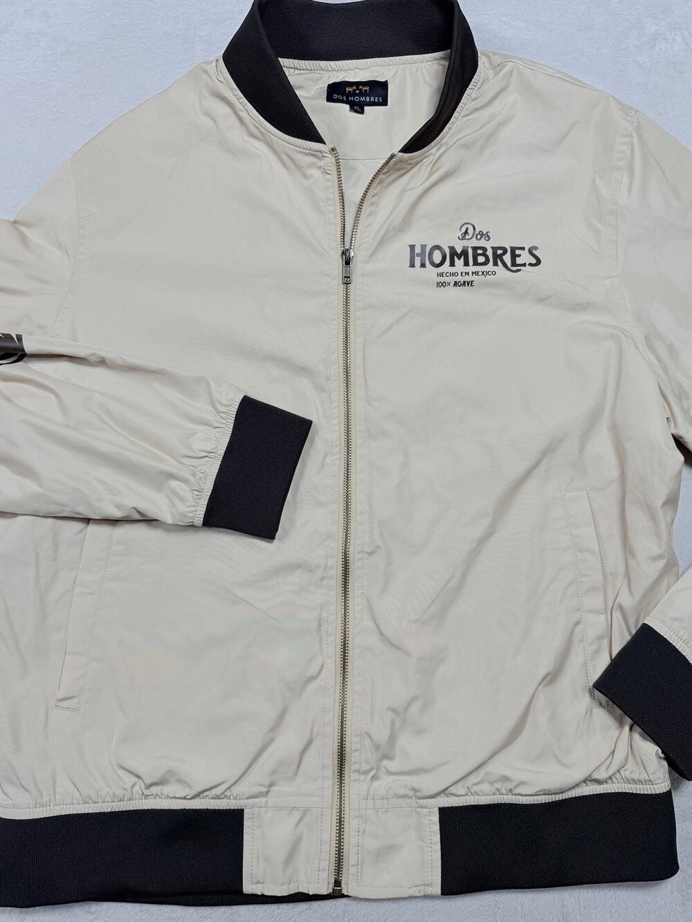 Dos Hombres Mezcal Rare Aaron Paul Bryan Cranston Bomber Jacket Cream Men XL